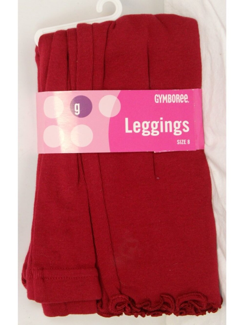 2003 Gymboree Holiday Magic Red Leggings sz 8 solid Lettuce Edging Soft Cotton